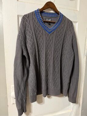Retrofit Men's Cable Knit V-Neck Sweater Size XL